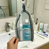 Bolsa de Almacenamiento con Soporte de Cepillo de Tocador de Malla, Portátil para Viaje, Transparente, Gran Capacidad, Bolsa de Maquillaje, Bolsa de Almacenamiento para Colgar en el Baño