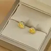 Brincos de Zircônia com Pino de Prata S925 Coreia do Sul Dongdaemun para Mulheres Joia de Orelha de Luxo Leve Celebridade da Internet Brincos de Live