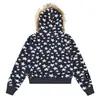 Sudadera retro estilo americano con estampado de estrellas y cuello de piel sintética, nueva colección de otoño para mujer, chaqueta con cremallera holgada y casual, moderna