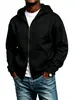 Sudadera con capucha y doble cremallera para hombre, Chaqueta gruesa de ajuste holgado con forro polar para otoño e invierno, Sudadera deportiva casual de talla grande