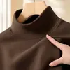 Ropa de Hombre Fuente De Rong Camiseta de Manga Larga Otoño/Invierno Cepillada Cuello Semi Alto Capa Base Estilo Coreano Cálida Ajustada Ropa de Otoño Moderna