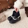 Botas para niña, nueva colección otoño 2026, botines para niños y bebés, elegantes botas de cuero estilo princesa, forradas para invierno con forro polar y algodón