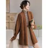 Cardigan de punto casual estilo minimalista coreano 2026 nuevo otoño bolsillo holgado moda versátil chaqueta suéter para mujer