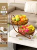 Bandeja de Frutas para Sala de Estar, Cesta de Frutas Doméstica, Bandeja de Exibição de Frutas Secas e Lanches Multicamadas de Ferro, Suporte de Armazenamento de Frutas Multicamadas para Mesa de Jantar
