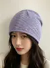 Chapéu de Pelúcia Fofo com Laço e Orelhas de Gato para Mulheres no Outono e Inverno, à Prova de Frio e Quente, Chapéu de Tricô com Proteção para Orelhas, Chapéu de Tricô com Franja