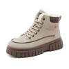 Sapatos de Algodão Quentes e Grandes com Forro de Lã 2024 Inverno Novo Estudante Botas de Neve à Prova de Frio Botas Martin com Solado Grosso