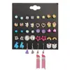Amazon Lindo Conjunto de Pendientes de Animales de Aleación de Nicho Pendientes de Corazón Oso Conejo Exquisitos Pendientes Pequeños para Mujer