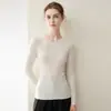 Suéter de cachemira para mujer, nuevo estilo otoño e invierno, jersey de cuello redondo, corte ajustado, suéter básico, tejido 100% cachemira pura