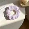 Goma para el pelo de estilo floral fresco de alta elasticidad, Goma para el pelo de gasa morada, Suministro al por mayor, Directo del fabricante