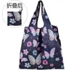 Bolsa de Compras Plegable Ecológica de Poliéster Portátil para Supermercado, Bolsa Tote Grande de Almacenamiento, Bolsa de Comestibles de Dibujos Animados, Venta al por Mayor