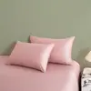 Funda de almohada de satén de algodón 100% de fibra larga 60S, funda de almohada simple estilo sobre, funda de almohada individual de algodón puro, funda de almohada de algodón 100% de color liso