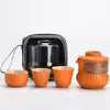 Taza exprés de gres traje pequeño oficina exterior bolsa portátil viaje juego de té tetera tetera privada