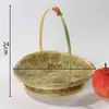 Cesta de bambú tejida a mano, cesta para verduras con asa, cesta para aperitivos, cesta de bambú, mini cesta para frutas, productos de bambú hechos a mano redondos para el hogar