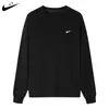 Moletom Masculino Primavera e Outono 2024 Nova Camiseta Masculina de Manga Longa Pequena Terry Masculina Gola Redonda Pulôver Tricotado Base