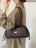 Bolsa de ombro acolchoada estilo Chanel, nova tendência primavera-verão 2026, bolsa baguette de luxo vintage, bolsa de mão para ombro para mulheres
