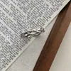Anillo de Plata de Ley S925 con Línea Cruzada para Mujer, Moderno y Versátil, Joyería de Anillo Abierto Ajustable con Giro Geométrico de Moda