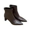 Botas curtas de bico fino para mulheres 2026 Outono/Inverno botas femininas salto grosso botas curtas botas de salto alto botas emagrecedoras botas Martin