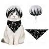 Fantasias de Halloween para Pets Gato Engraçado Peruca Explosão Pet Lenço Triângulo Estampado Babador Festa