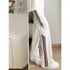 Pantalones de chándal pesados estilo americano con tres rayas para mujer, nueva marca de moda verano 2026, pantalones deportivos largos de corte holgado, pantalones casuales de pierna ancha