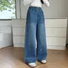 Calças para meninas, nova coleção primavera/outono 2026, jeans de brim de primavera para meninas, jeans de brim bordado com pérolas de outono para meninas mais velhas, transfronteiriço