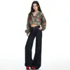 Jeans Acampanados Retro Americanos Transfronterizos Otoño/Invierno 2026 para Mujer, Pantalones Nuevos de Tiro Bajo Adelgazantes Sueltos de Longitud Completa