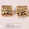 Brincos de Tarraxa de Aço Inoxidável Banhados a Ouro em Alta Venda Brincos de Folha de Aço Inoxidável Personalizados Brincos de Folha Banhados a Ouro da Moda de Luxo Leve