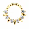 Anillo de Nariz Nuevo Modelo Transfronterizo Europeo y Americano de Aleación de Titanio F136 con Incrustación de Circonita, Anillo de Nariz para Piercing Corporal Finamente Elaborado, Al por Mayor en Stock