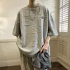 Liberação para retirar o armário de retirada de comércio exterior camiseta de meia manga cinco waffle solta tamanho grande roupas masculinas camiseta de manga curta
