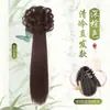 Nova peruca de rabo de cavalo estilo chinês para mulheres, grampo de garra de simulação, cabelo cacheado onda d'água, acessórios de cabelo trança longa cheongsam, peruca trança estilo nacional