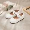 Zapatos Mary Jane de Encaje con Lazo para Niñas Zapatos para Dama de Honor Vestimenta Formal Calzado Infantil Pegatina Mágica Zapatos Individuales Retro de Princesa