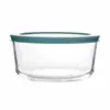 Bowl de Vidrio Resistente a Altas Temperaturas para Conservar, Redondo, Apto para Microondas, con Tapa de PP, Caja Simple para Conservar, Juego de Tazones para el Hogar, Redondo