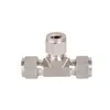 Marca Roke Acero Inoxidable Ss316 Tubería Métrica 2-50mm Conector Intermedio de Tres Vías Doble Férula