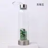 Cascalho de Cristal Natural Aço Inoxidável 304 Copo Pequeno Sóbrio Pedra de Energia Copo de Vidro para Beber Chá Copo Esportivo
