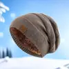 Chapéu de Tricô Casual Novo Fs Etiqueta de Clipe Outono e Inverno Masculino para Exterior à Prova de Vento e Frio Chapéu Quente com Forro de Lã Proteção para Orelhas Chapéu de Gorro