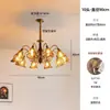 Lámpara de araña vintage estilo francés para sala de estar, luz ámbar, nueva lámpara de madera maciza retro Maillard para dormitorio principal y comedor, lámpara de cristal casagd