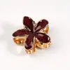 2025 Nuevo Pinza de Garra Estilo Lujo Ligero Clip para Cabello con Goteo de Aceite Aleación Tocado Accesorios para el Cabello de Flor Venta Caliente Pinza para Recogido Cola de Caballo Joyería Mujer
