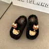 Produz seus Próprios Sapatos de Plataforma à Prova d'Água com Biqueira Aberta em Pelúcia Artificial Marrom Bege Preto Couro Encerado Lã