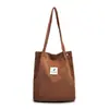 Bolsa de compras de pana coreana al por mayor, bolsa de lona para mujer, gran capacidad, bolso de hombro literario