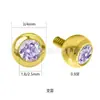 Conjunto Banhado a Ouro em Liga de Titânio F136 com Brincos de Tarraxa com Diamantes para Mulheres Parafuso Interno Cicatrização de Piercing na Orelha Tarraxa de Concha Tarraxa de Lábio Acessórios de Piercing Transfronteiriços