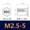 Coluna de Porca Rebite de Furo Cego BSO-M2.5 Galvanizada a Ferro Coluna de Parafuso com Rosca Interna Pino Stud de Placa de Pressão de Aço Carbono