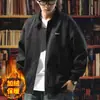 2025 Nueva Chaqueta de Trabajo con Solapa Forrada de Polar para Hombre Estilo Retro Americano Casual Versátil Cómoda Moderna