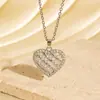 Cadena de Suéter de Amor Retro de Lujo Ligero Transfronteriza Microincrustada con Circonita, con Dulce Diseño en Forma de Corazón, Exquisito y Versátil Accesorio de Collar