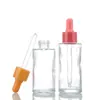 Botella de Vidrio Esmerilado para Aceite Esencial Alta Apariencia Botella Gotero de Goma Macaron Botella Transparente para Decantar Sérum Cosmético