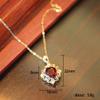 Collar elegante de piedras preciosas rojas con colgante de lujo para celebración de aniversario, nuevo estilo de joyería de Amazon Cao Shi