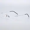 Nuevas Gafas para Hombre Sin Montura de Medio Titanio, Gafas de Moda con Bordes Cortados Sin Montura, Gafas con Montura Estilo Negocios Lote Mixto