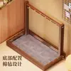 Soporte para Cepillo de Escritorio Colgador de Cepillos para Mesa Escritorio de Estudio Gran Capacidad Madera Maciza Colgador de Cepillos Colgante Retro