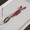 Corda de Pingente para Celular Pixiu de Cinábrio Natural Corrente para Celular Pingente de Chaveiro de Carro Presente de Paz para Homens e Mulheres Dropshipping