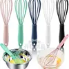 En stock batidor de huevos mini de silicona de 6 pulgadas mango de plástico cocina niños manual crema huevo venta directa de fábrica