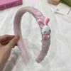 Tiara de Pelúcia Desenho Animado Fofo Feminina Outono e Inverno 2023 Nova Criança Presilha de Cabelo Meninas Tiara de Amarrar Versátil Acessório de Cabeça