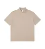 Polo de manga corta con solapa de peso pesado de 275g primavera y verano ins tendencia americana color liso holgado manga corta logo estampado